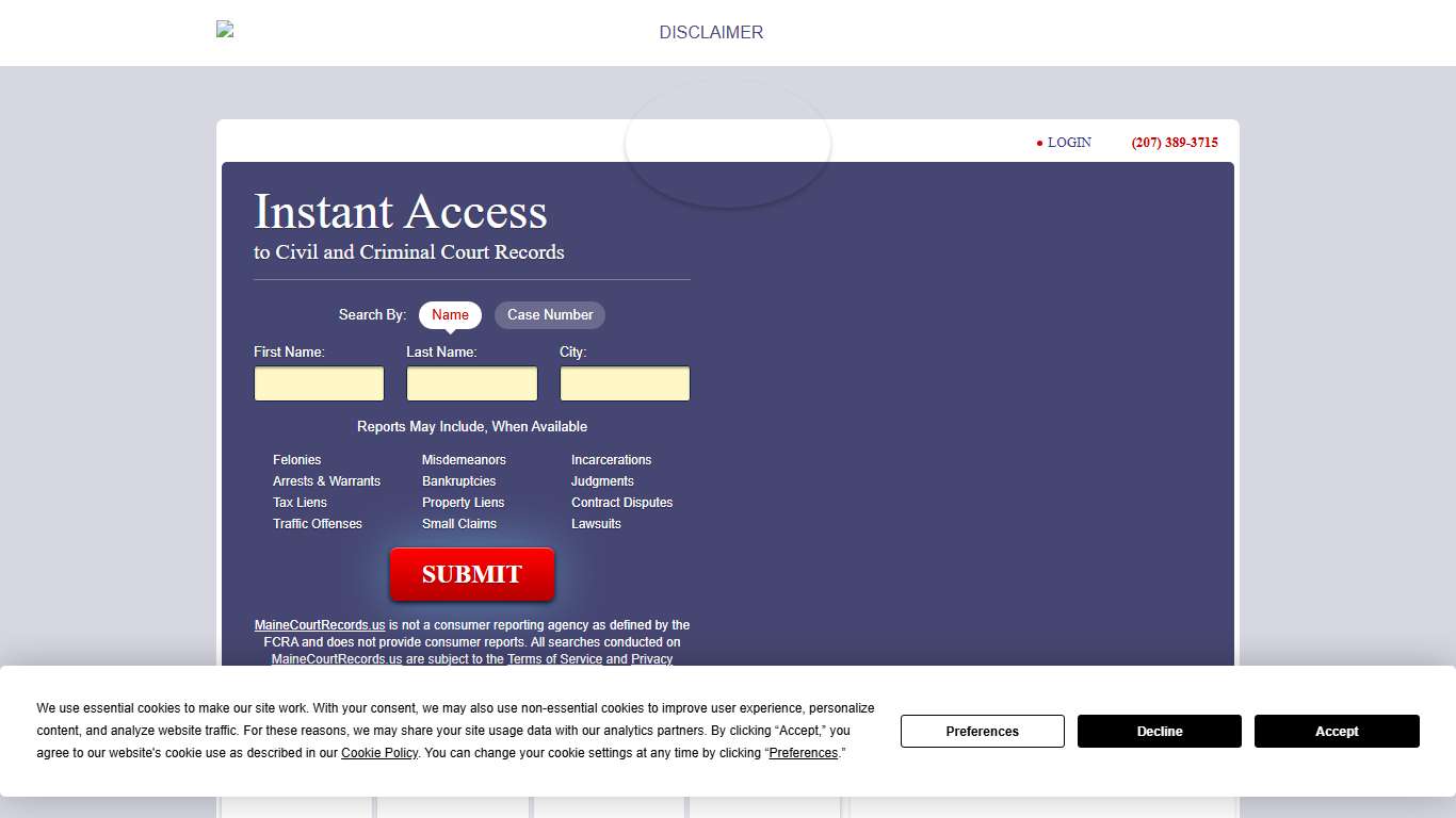 Maine Court Records MaineCourtRecords.us